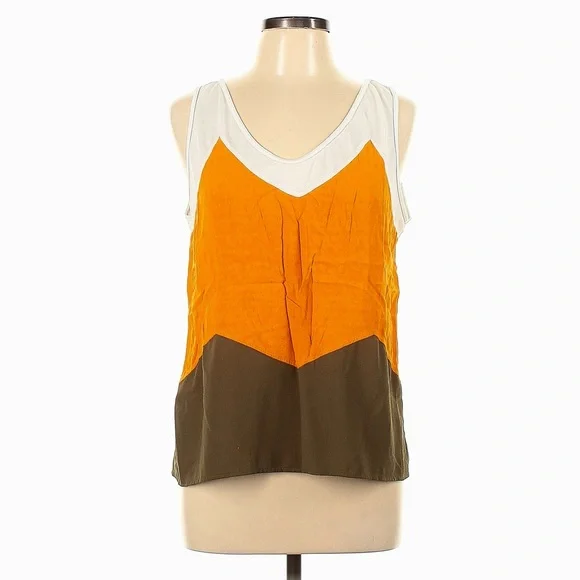 ZARA W&B Collection Mixed Media Paneled Color Block Sleeveless Tank Top - Picture 8 of 14